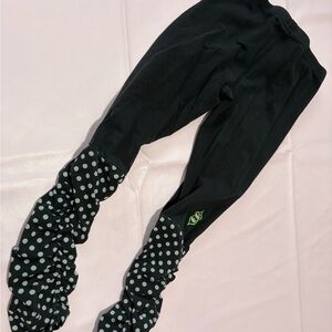 Chic Black and Gray Polka Dot Kids Leggings